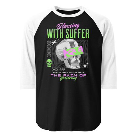 [ID: 233-G235] Blessing With Suffer Unisex 3/4 Sleeve Raglan Shirt