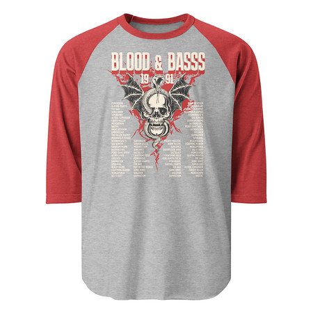 [ID: 233-G236] Blood & Basss - Snake and Skull Unisex 3/4 Sleeve Raglan Shirt