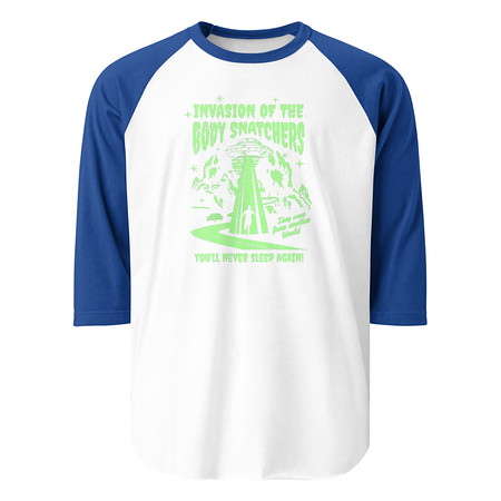 [ID: 233-G247] Body Snatchers - UFO Invasion Unisex 3/4 Sleeve Raglan Shirt