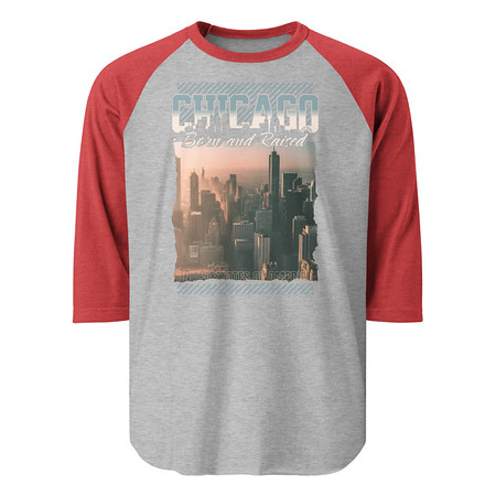 [ID: 233-G257] Born and Raised Unisex 3/4 Sleeve Raglan Shirt