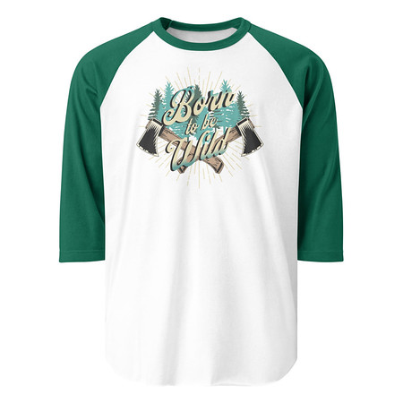[ID: 233-G262] Born to be Wild (2) Unisex 3/4 Sleeve Raglan Shirt