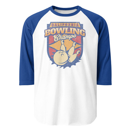 [ID: 233-G275] Bowling Championship - Retro Athlectic Sports Unisex 3/4 Sleeve Raglan Shirt
