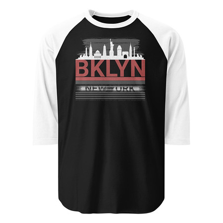[ID: 233-G289] Brooklyn -New York   Unisex 3/4 Sleeve Raglan Shirt