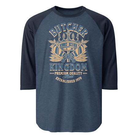 [ID: 233-G301] Butcher Kingdom - Royal Unisex 3/4 Sleeve Raglan Shirt