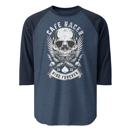 [ID: 233-G305] CAFE RACER Unisex 3/4 Sleeve Raglan Shirt