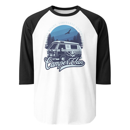 [ID: 233-G323] Campervan Unisex 3/4 Sleeve Raglan Shirt