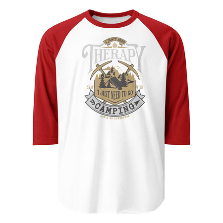 [ID: 233-G325] Camping Emblem Unisex 3/4 Sleeve Raglan Shirt