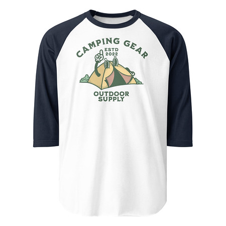 [ID: 233-G326] Camping Gear Unisex 3/4 Sleeve Raglan Shirt