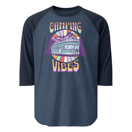 [ID: 233-G327] Camping Vibes Unisex 3/4 Sleeve Raglan Shirt