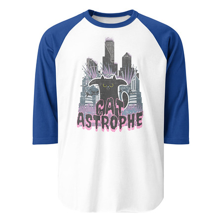 [ID: 233-G340] cat-astrophe Unisex 3/4 Sleeve Raglan Shirt