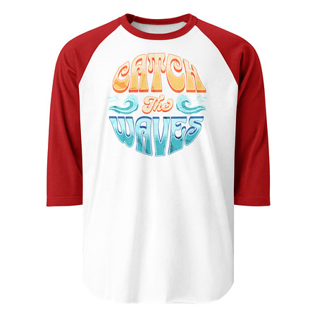 [ID: 233-G343] Catch the Waves - Beach Vibe Unisex 3/4 Sleeve Raglan Shirt