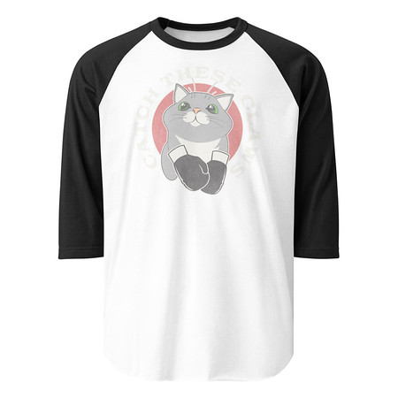 [ID: 233-G344] Catch These Claws - Cute Cat Unisex 3/4 Sleeve Raglan Shirt