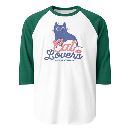 [ID: 233-G347] Cats Lovers Unisex 3/4 Sleeve Raglan Shirt