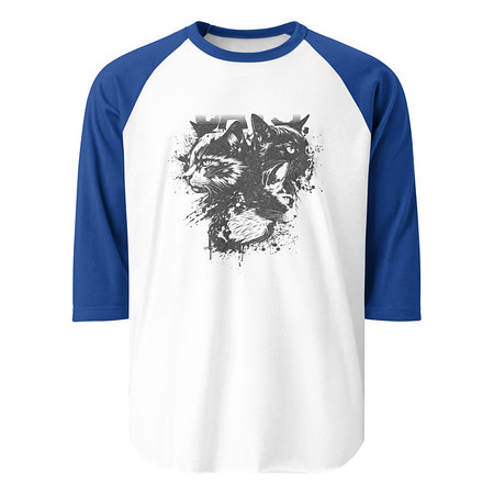 [ID: 233-G349] Cats Unisex 3/4 Sleeve Raglan Shirt