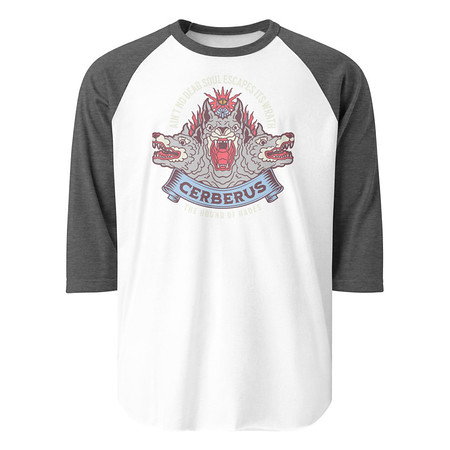 [ID: 233-G353] Cerberus - Underworld Dogs Unisex 3/4 Sleeve Raglan Shirt