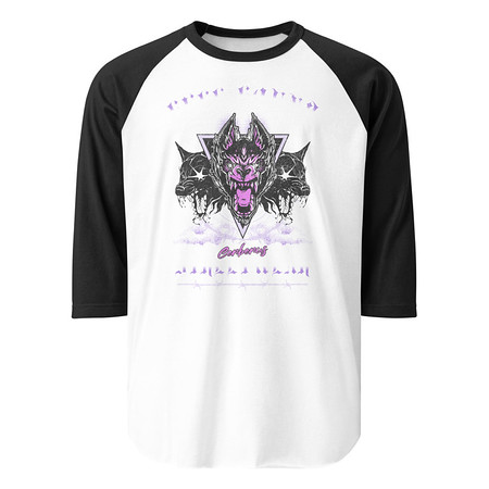 [ID: 233-G354] Cerberus Hell Hound Streetwear - Dark Aesthetic Unisex 3/4 Sleeve Raglan Shirt