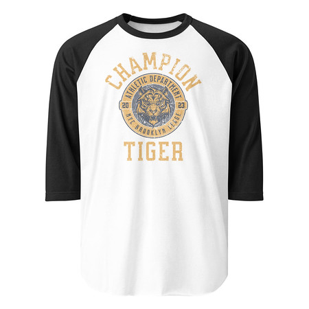 [ID: 233-G356] CHAMPION TIGER NYC Unisex 3/4 Sleeve Raglan Shirt