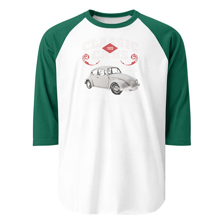 [ID: 233-G382] Classic Cars Unisex 3/4 Sleeve Raglan Shirt