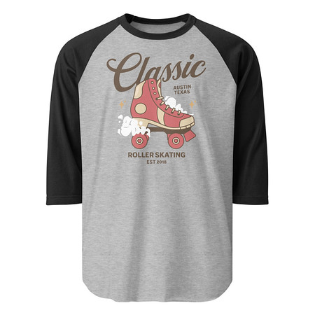 [ID: 233-G384] Classic Roller Skating - Sports Apparel Unisex 3/4 Sleeve Raglan Shirt