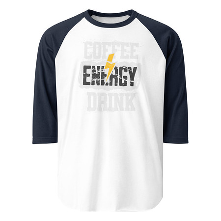[ID: 233-G400] Coffee Energy Drink - Grunge Bolt Unisex 3/4 Sleeve Raglan Shirt