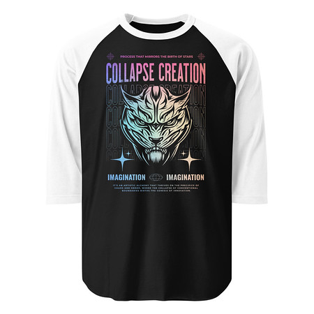 [ID: 233-G406] Collapse Creation Unisex 3/4 Sleeve Raglan Shirt