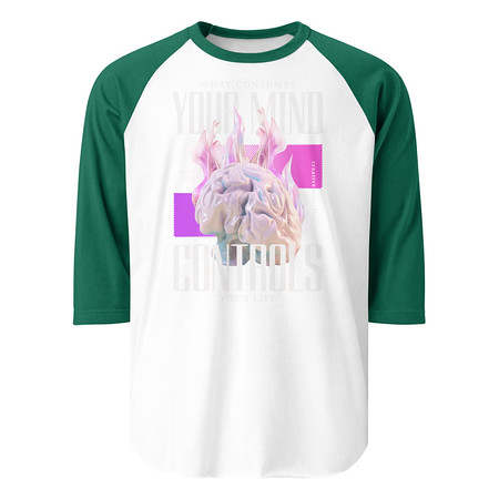 [ID: 233-G414] Control your Mind Unisex 3/4 Sleeve Raglan Shirt