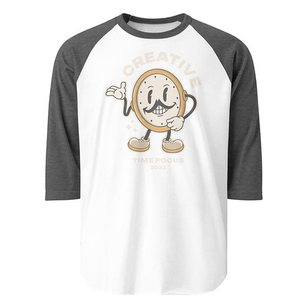 [ID: 233-G433] Creative Time Unisex 3/4 Sleeve Raglan Shirt