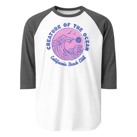 [ID: 233-G435] Creature of the Ocean Unisex 3/4 Sleeve Raglan Shirt