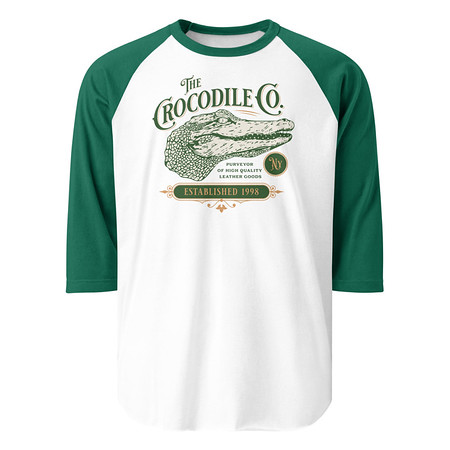 [ID: 233-G439] Crocodile Co. - Wild Animal Unisex 3/4 Sleeve Raglan Shirt