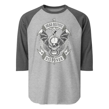 [ID: 233-G472] DEAD BEFORE DISHONOR Unisex 3/4 Sleeve Raglan Shirt