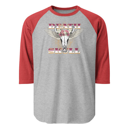 [ID: 233-G474] Deah Skull Unisex 3/4 Sleeve Raglan Shirt