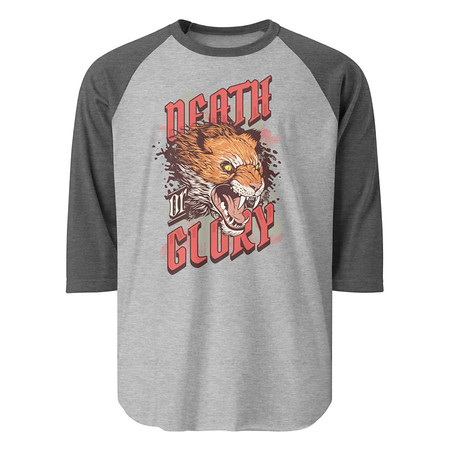 [ID: 233-G479] Death or Glory - Fierce Animal Unisex 3/4 Sleeve Raglan Shirt