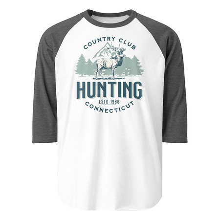 [ID: 233-G483] Deer Hunting Country Club  Unisex 3/4 Sleeve Raglan Shirt