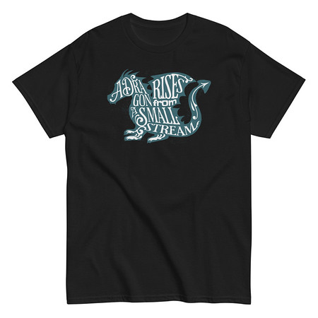 [ID: 438-G16] A Dragon Rises - Typographic Lettering Unisex Classic Tee