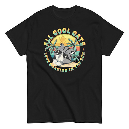 [ID: 438-G43] All Cool Cats - Sunset Beach Unisex Classic Tee
