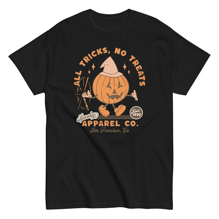 [ID: 438-G47] All Tricks No Treats - Pumpkin Mascot Unisex Classic Tee