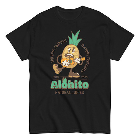 [ID: 438-G54] Alohito Natural Juices - Pineapple Mascot Unisex Classic Tee