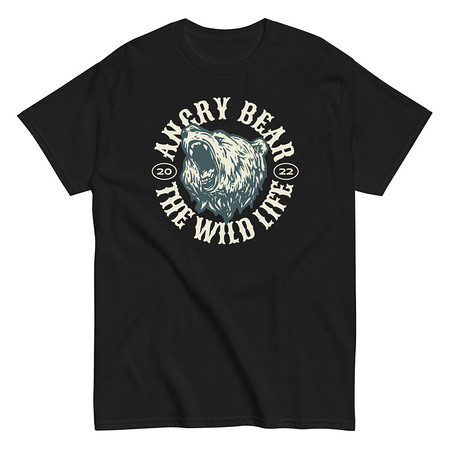 [ID: 438-G83] Angry Bear - Wild Life Animal Unisex Classic Tee