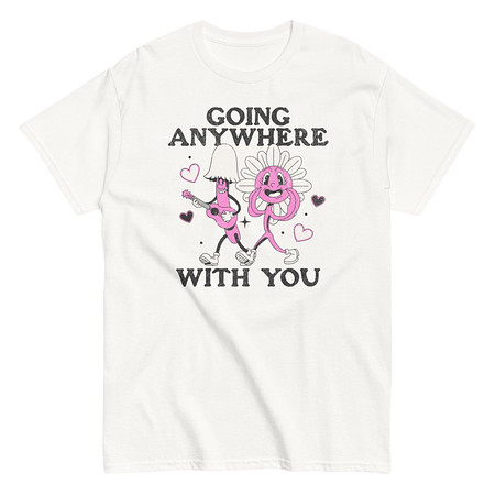 [ID: 438-G93] Anywhere With You - Typographic Cartoon Streetwear Unisex Classic Tee
