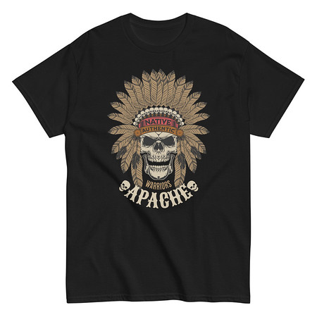 [ID: 438-G94] Apache Warriors - Indian Skull Unisex Classic Tee