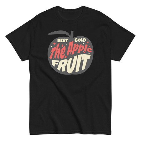 [ID: 438-G97] Apple Fruit - Typographic Lettering Unisex Classic Tee