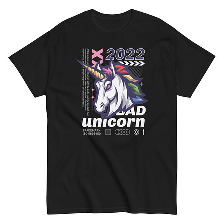 [ID: 438-G128] Bad Unicorn - Horse Unisex Classic Tee