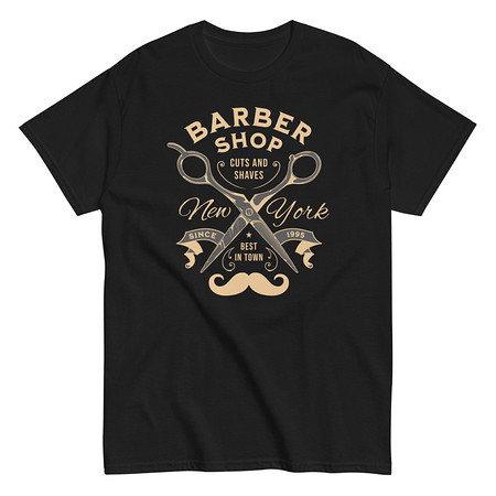 [ID: 438-G139] Barber Shop Cuts & Shaves - Scissor Unisex Classic Tee