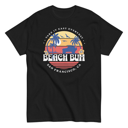 [ID: 438-G164] Beach Bum - Sunset Surfing Unisex Classic Tee