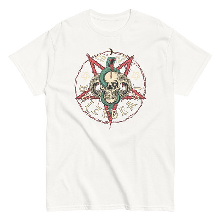 [ID: 438-G181] Belzebeast Pentagram - Halloween Skull with Snake Unisex Classic Tee