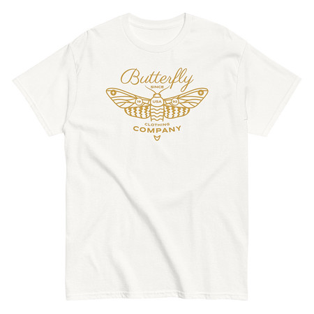 [ID: 438-G240] Blue Butterfly - Minimal Unisex Classic Tee