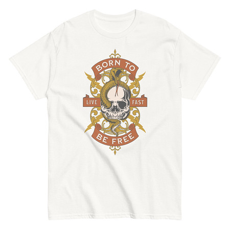 [ID: 438-G259] Born To Be Free - Skull Unisex Classic Tee