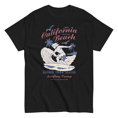 [ID: 438-G313] California Beach Surfing Unisex Classic Tee