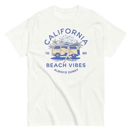[ID: 438-G314] California Beach Vibes - Retro Camper Van Unisex Classic Tee