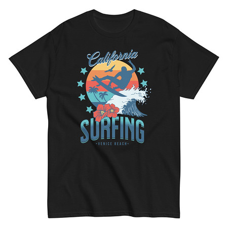 [ID: 438-G318] California Surfing - Palm Beach Unisex Classic Tee